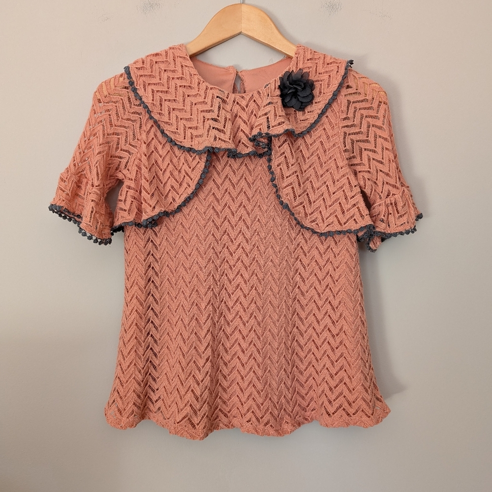 Peach and Gray Top